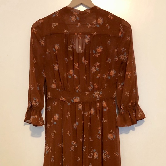 Madewell Brown Floral Midi Dress - Picture 4 of 7